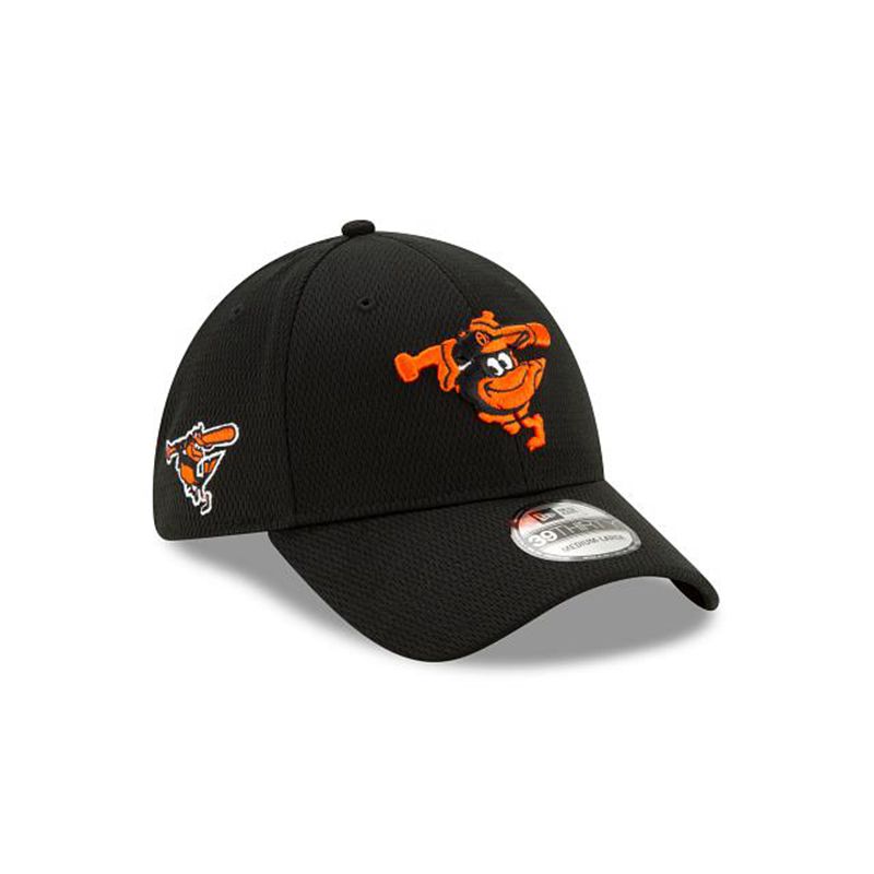 MLB Baltimore Orioles 2021 Spring Training 39Thirty Stretch Fit (XWM2505) - Black New Era Caps